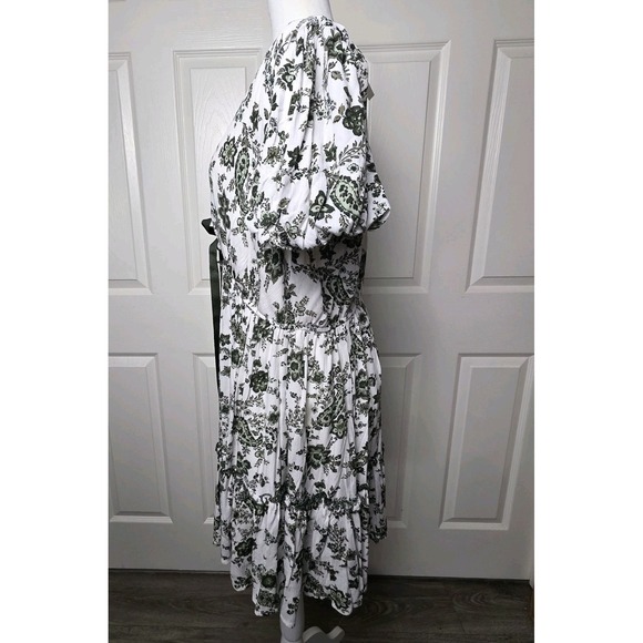 Trixxi White Mini Dress with Green Floral Print - Picture 7 of 14